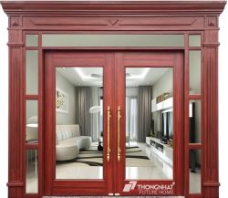 Cửa thủy lực vân gỗ mở quay TL01