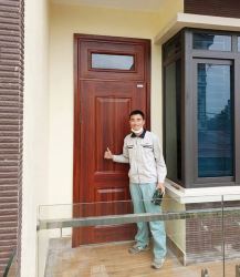 CỬA VÂN GỖ CHỐNG CHÁY THÔNG PHÒNG TRÊN VÁCH KÍNH FH6